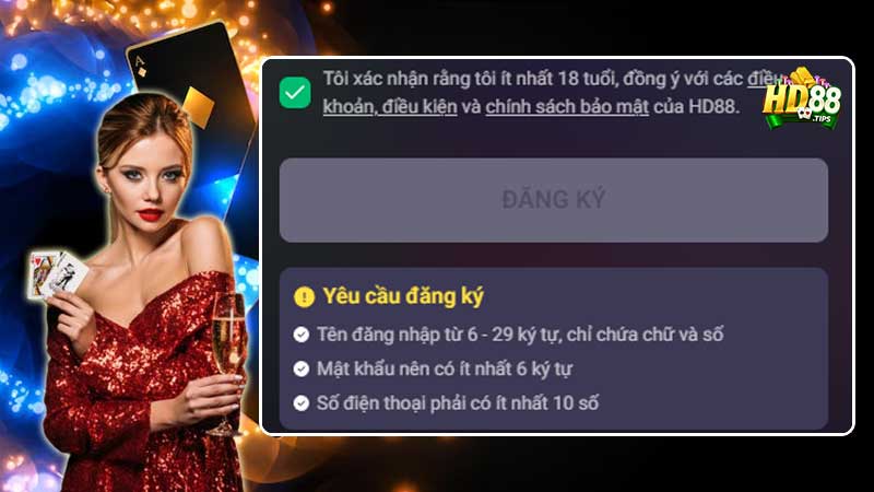 Các yêu cầu đăng ký HD88 bạn cần nắm